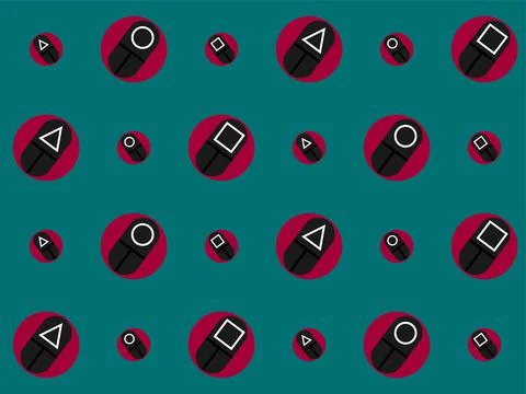 Abstract seamless pattern with mask Stock Illustration