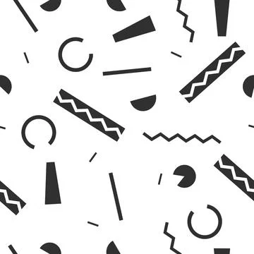 Abstract seamless pattern in memphis style. Fashion 80-90s. Stock Illustration