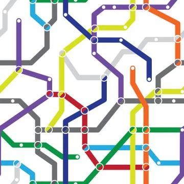 Abstract seamless pattern - metro scheme Illustrazione stock