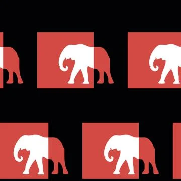 Abstract seamless pattern with modern elephants Иллюстрация