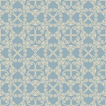 Abstract seamless pattern. Mosaic floral diagonal tile ornamental background. Stockillustratie