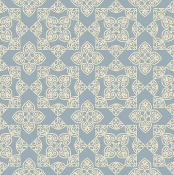 Abstract seamless pattern. Mosaic floral diagonal tile ornamental background. Stock Illustration