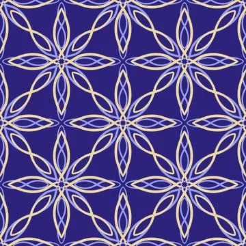 Abstract seamless pattern with mosaic motif tile ornamental lace ornament Stock Illustration