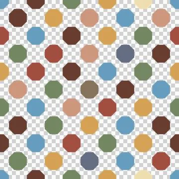 Abstract seamless pattern of multi-colored polyhedra, geometric print Stock Illustration