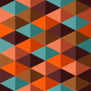 Abstract seamless pattern with multicolor triangles, design element Stock Illustration