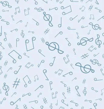 Abstract seamless pattern with music notes. Background vector illustration. Illustrazione stock