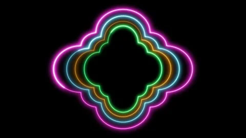 Abstract seamless pattern of neon glowing ultraviolet lines neon color lines 動画素材 265533473