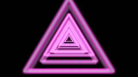 Abstract seamless pattern neon sign animation of triangle on black background Stock Footage 137558690