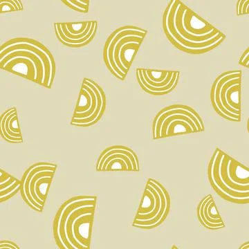 Abstract seamless pattern on ochre background. Geometrical shapes for textile Stock Illustration