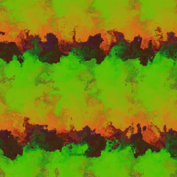 Abstract seamless pattern in oily green, orange and dark colors Stock Illustration