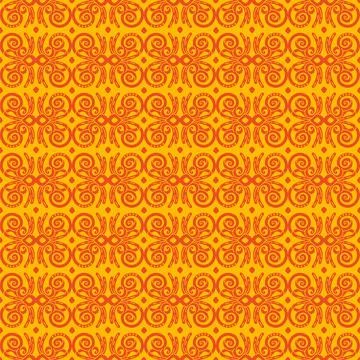 Abstract seamless pattern with orange decorative ornament vector Stock Illustration
