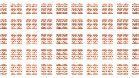Abstract seamless pattern with orange hand-drawn squiggles and wavy lines o.. Stockillustratie