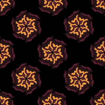 Abstract seamless pattern with ornaments. Vector illustration. Decorative tex 库存插图