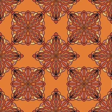 Abstract seamless pattern with ornaments. Vector illustration. Decorative t.. 库存插图
