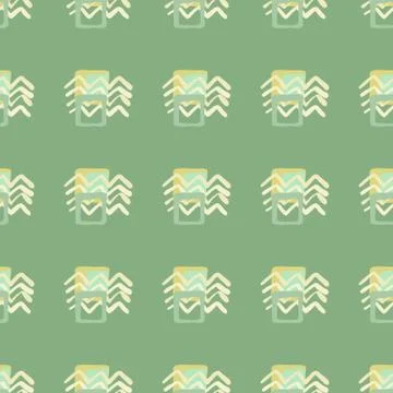 Abstract seamless pattern in pastel colors. Light and green zizag elements an Illustrazione stock