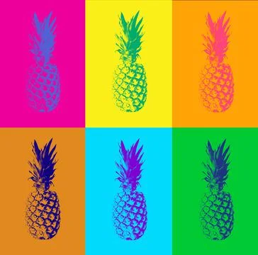 Abstract seamless pattern with pineapple. Illustrazione stock