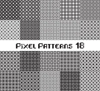 Abstract seamless pattern in pixel style. Set geometric design background. Stock Illustration