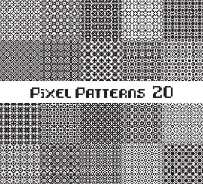 Abstract seamless pattern in pixel style. Set geometric design background. Stock Illustration