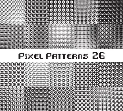 Abstract seamless pattern in pixel style. Set geometric design background. Stock Illustration