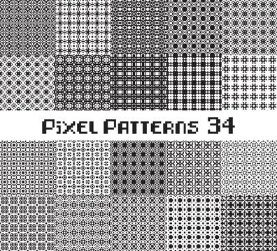 Abstract seamless pattern in pixel style. Set geometric design background. Stock Illustration