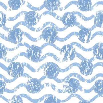 Abstract Seamless pattern with polka dot water waves. Stylish stucco texture Stock Illustration