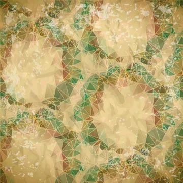 Abstract seamless pattern of polygonal rings on old paper Stock Illustration