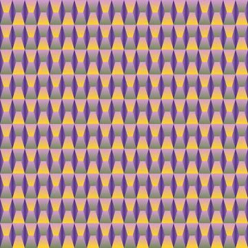 Abstract Seamless Pattern in Purple and Gold mosaic background. Geometric t.. Stock Illustration