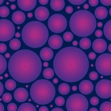 Abstract seamless pattern of purple balls of different diameters. Vector Stock Illustration