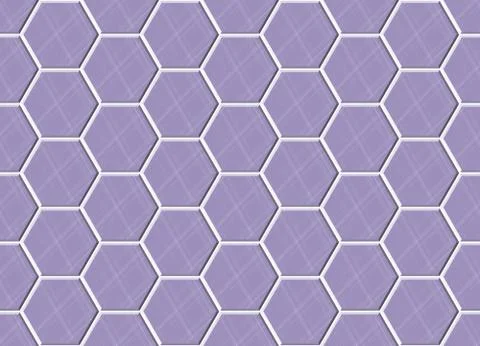 Abstract seamless pattern, purple ceramic tiles floor. Concrete hexagonal pav Stock Illustration