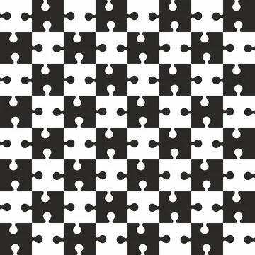 Abstract seamless pattern with puzzle. Stock Illustration
