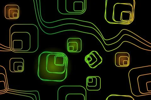 Abstract seamless pattern - rainbow color squares and lines Stock Illustration