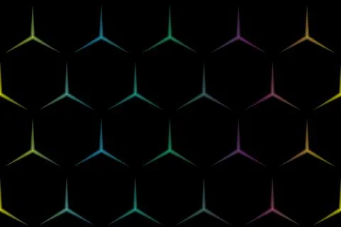 Abstract seamless pattern rainbow hexagons Stock Illustration