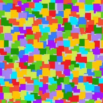 Abstract seamless pattern with random colored chaotic squares background Stock Illustration