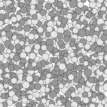 Abstract seamless pattern of randomly arranged contours of monochrome circles Stock Illustration