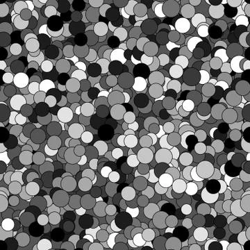 Abstract seamless pattern of randomly arranged contours of monochrome circles Stock Illustration