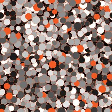 Abstract seamless pattern of randomly arranged contours of monochrome circles Stockillustratie