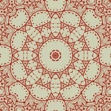 Abstract seamless pattern in red with circle shapes Stock Illustration