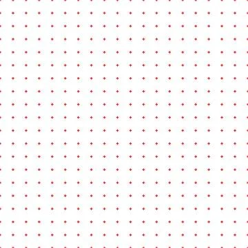 Abstract seamless pattern with red crosses on white background. Modern Swiss  Illustrazione stock