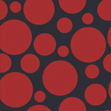 Abstract seamless pattern with red different size balls on burgundy Illustrazione stock