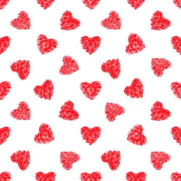 Abstract seamless pattern of red hearts Stock Illustration