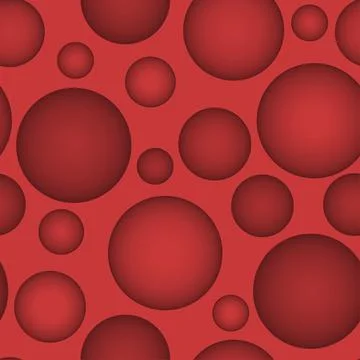 Abstract seamless pattern with red voluminous different balls on jasper. イラスト素材