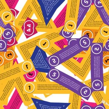 Abstract seamless pattern of ribbons with free text Stock Illustration