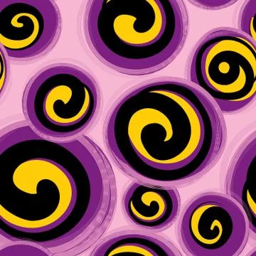 Abstract seamless pattern with round shape forms in retro style Stock Illustration