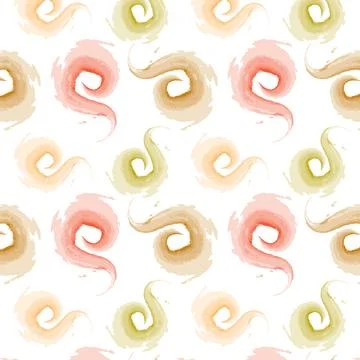 Abstract seamless pattern from round texture in trendy autumn colors in Stock-Illustration