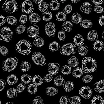 Abstract seamless pattern with scribble circles texture. Hand drawn vector il Stock Illustration