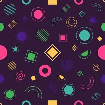 Abstract seamless pattern. Seamless pattern with circles, rectangles Stock Illustration