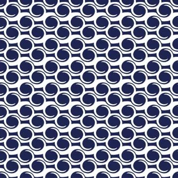Abstract seamless pattern. Seamless wave vector background. Blue and white te Stock Illustration
