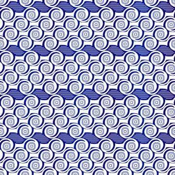 Abstract seamless pattern. Seamless wave vector background. Blue and white te Illustrazione stock
