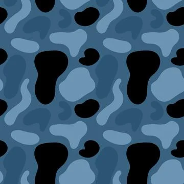 Abstract seamless pattern in shades of blue, black, and grey creating a uni.. Stock Illustration