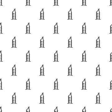 Abstract seamless pattern showing a repeating urban skyscraper icon Stock Illustration